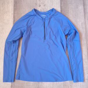 L.L. Bean Half Zip Nylon Pullover Women's Size XS Blue Stretch